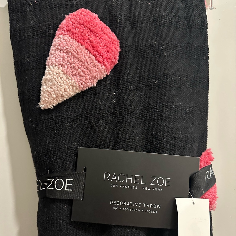 Pink Candy Corn Black Decorative Throw